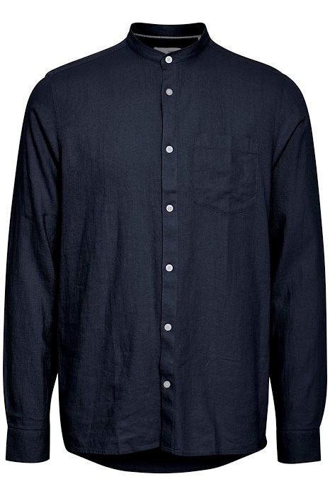 Camicia Coreana Lino ALLAN Blue