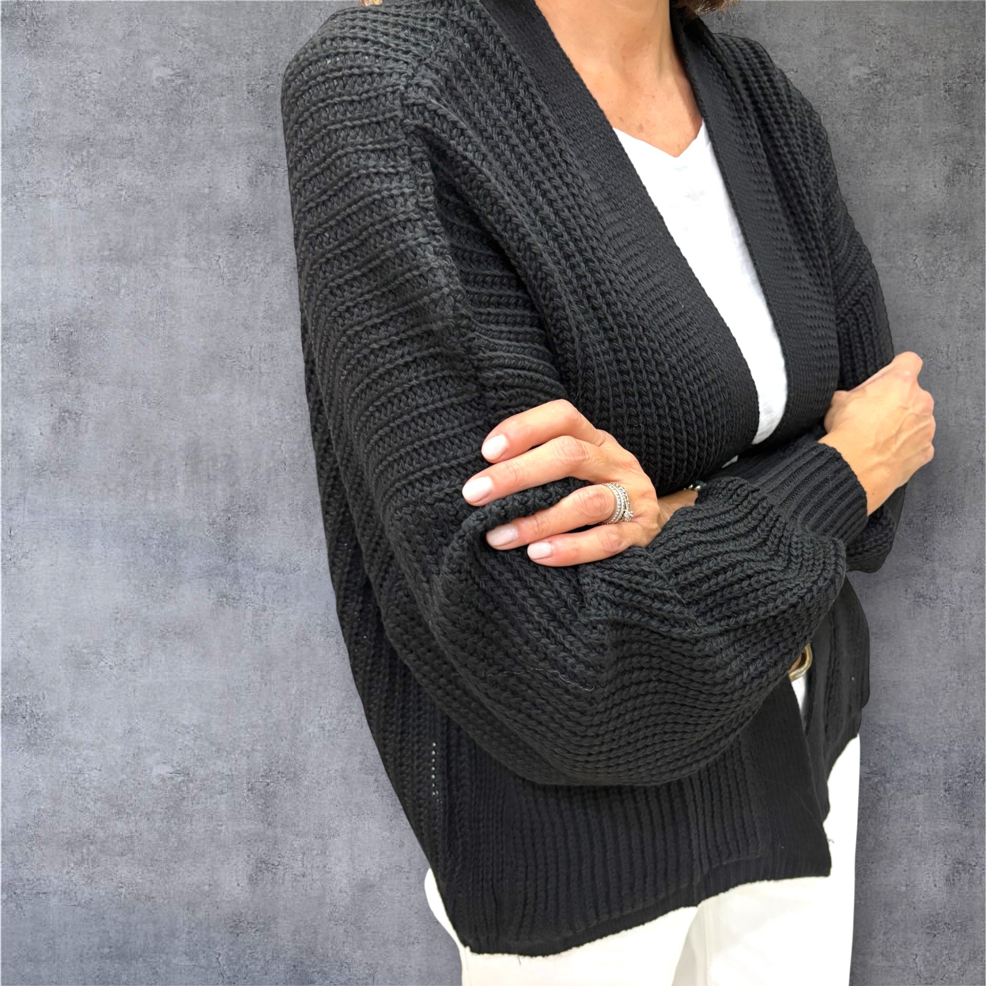 Cardigan Donna Maglia - NERO