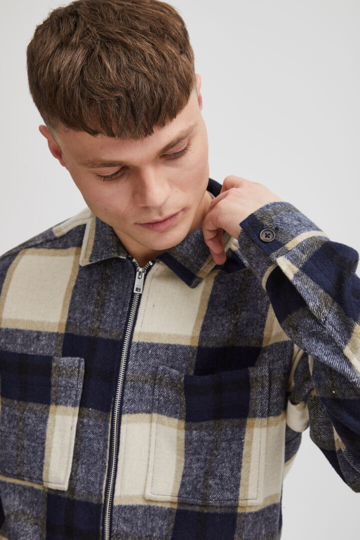 Giacca Camicia Flanella GIDEON Blue