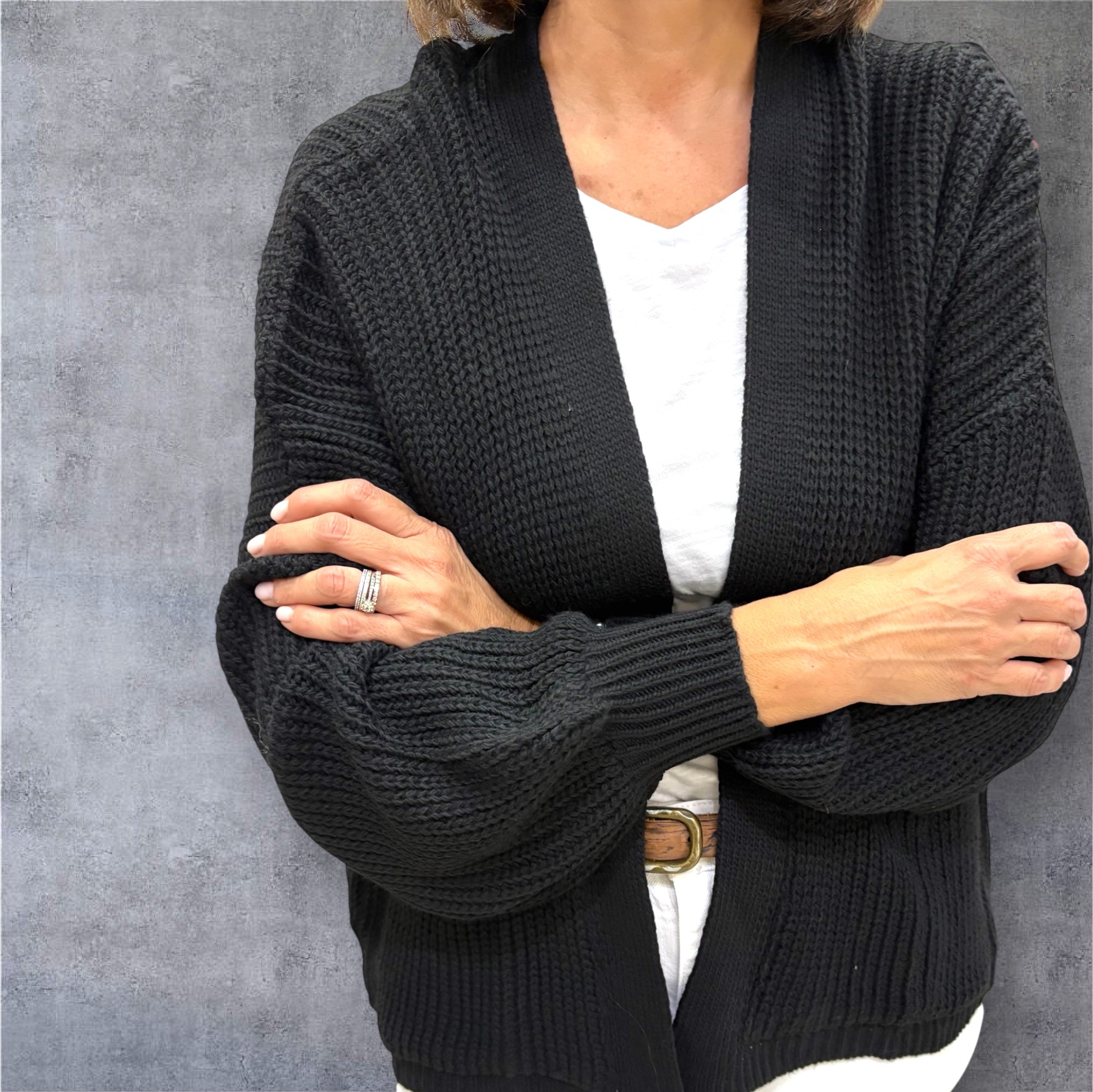 Cardigan Donna Maglia - NERO