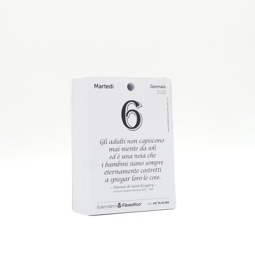 Calendario Filosofico 2026 - A6 PICCOLO  10x14 cm - INSERTO