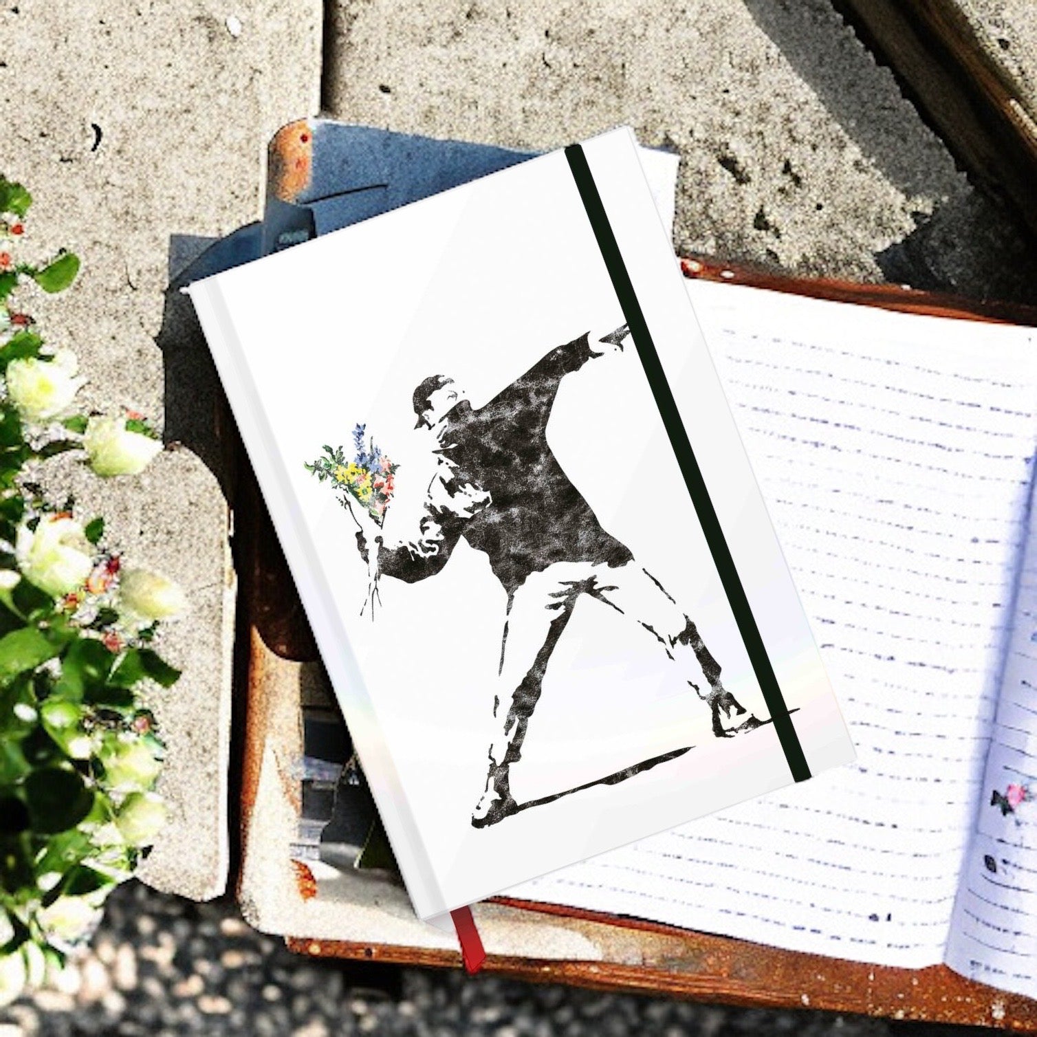 Notebook A5 Banksy - THE FLOWER THROWER