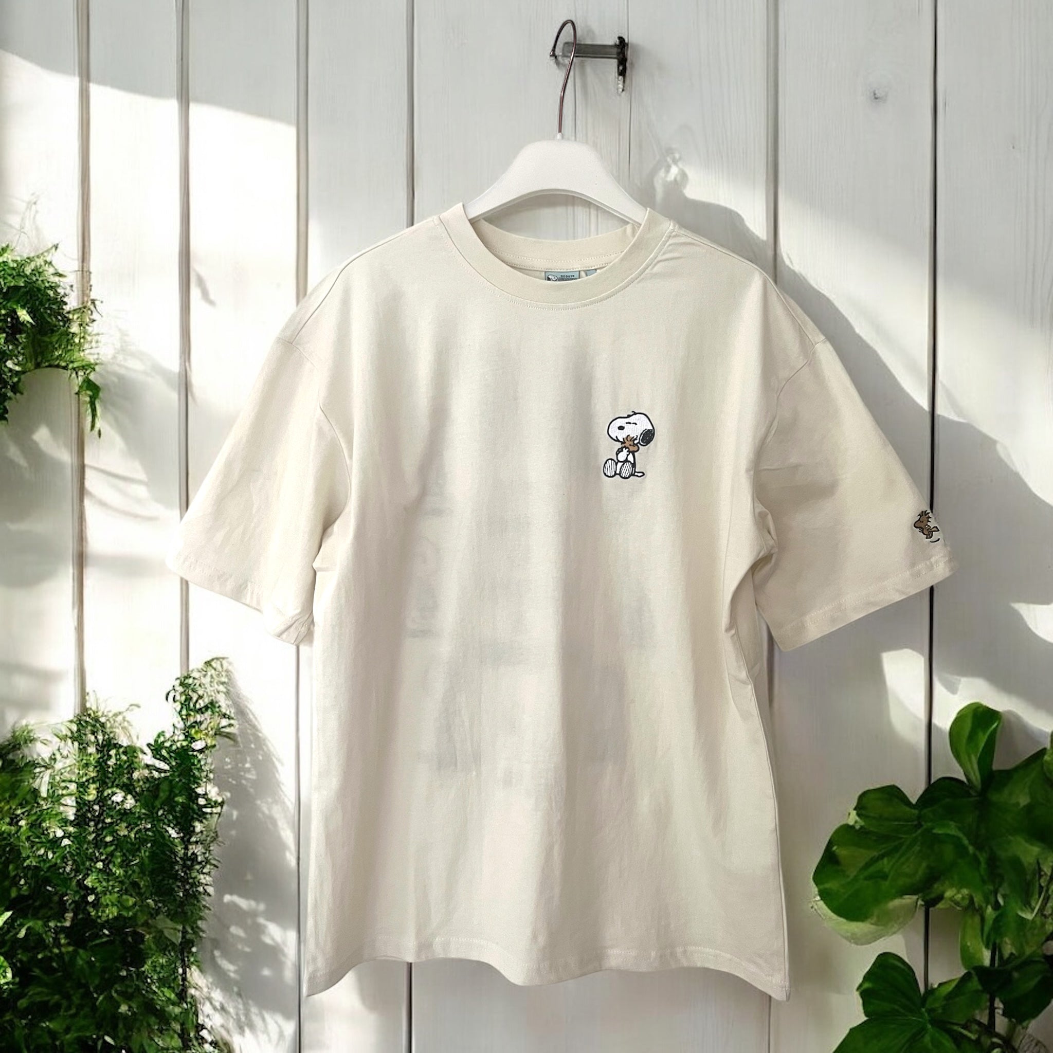 T-Shirt Over Uomo Ricamo Snoopy Peanuts