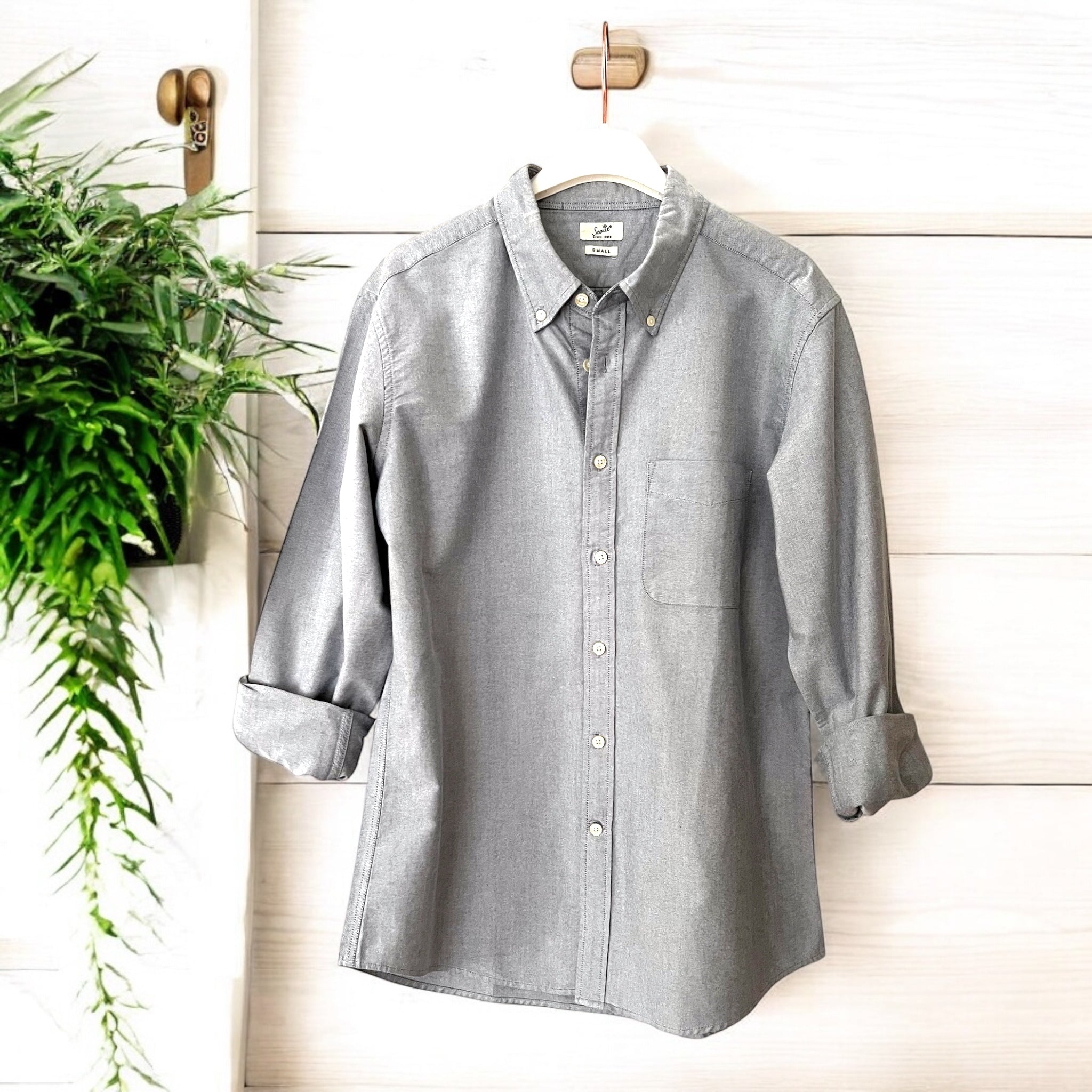 Camicia Uomo Oxford Grigio