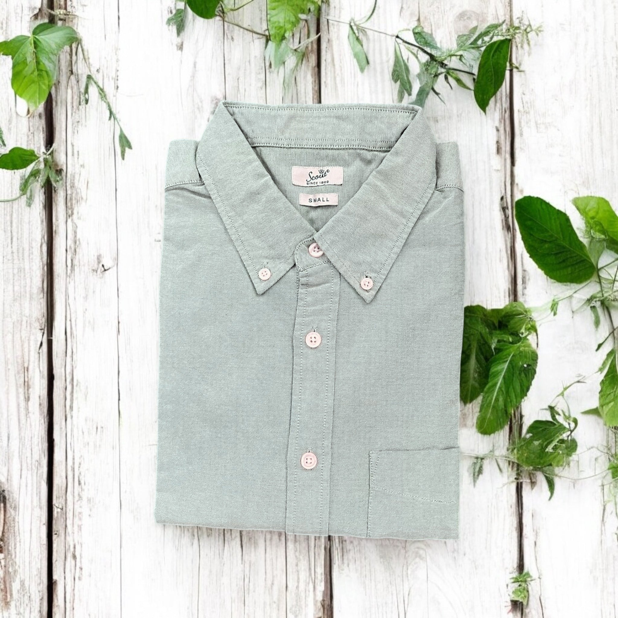 Camicia Uomo Oxford Verde