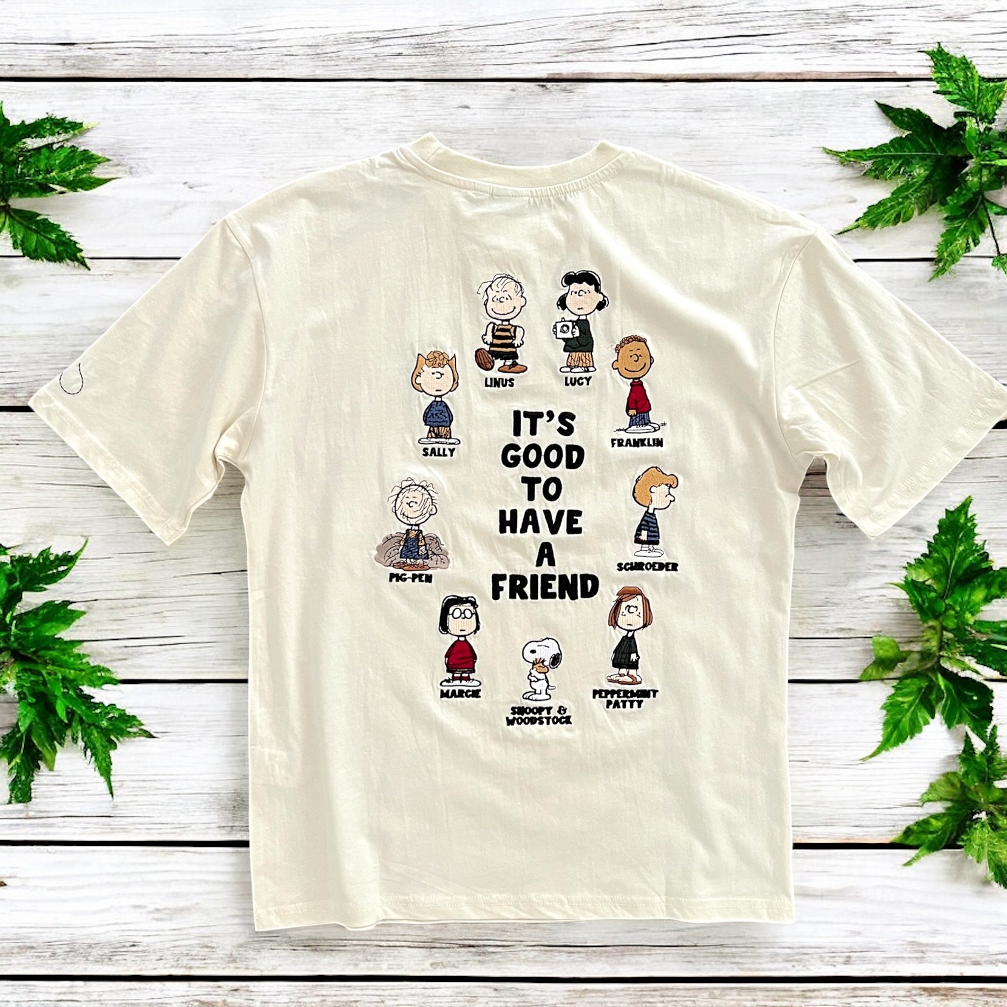 T-Shirt Over Uomo Ricamo Snoopy Peanuts