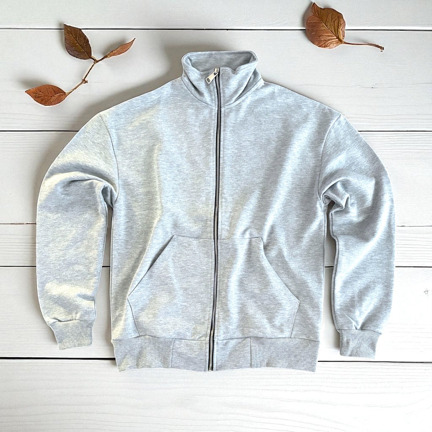 Felpa Full Zip Grigio