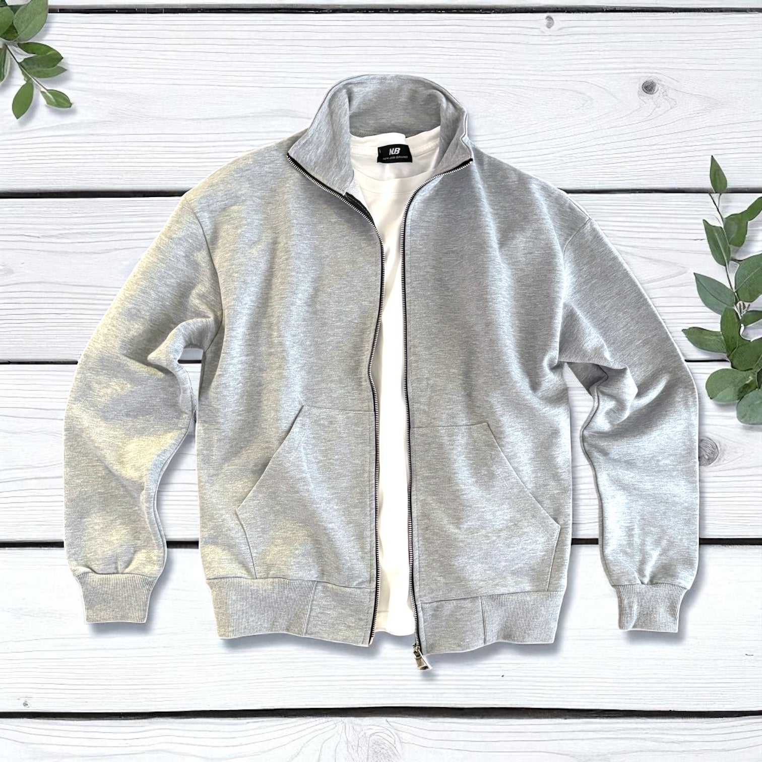 Felpa Full Zip Grigio