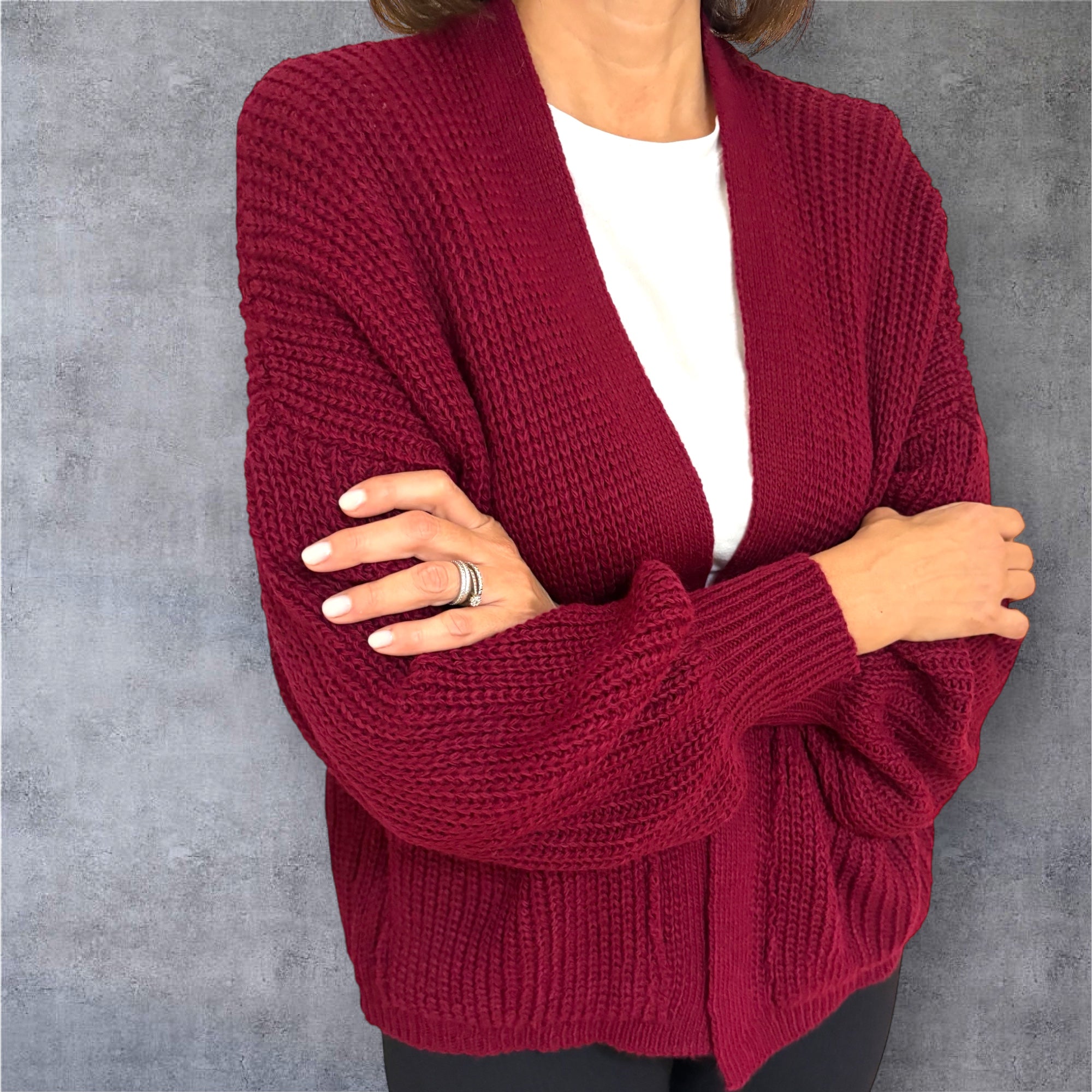 Cardigan Donna Maglia - BORDEAUX