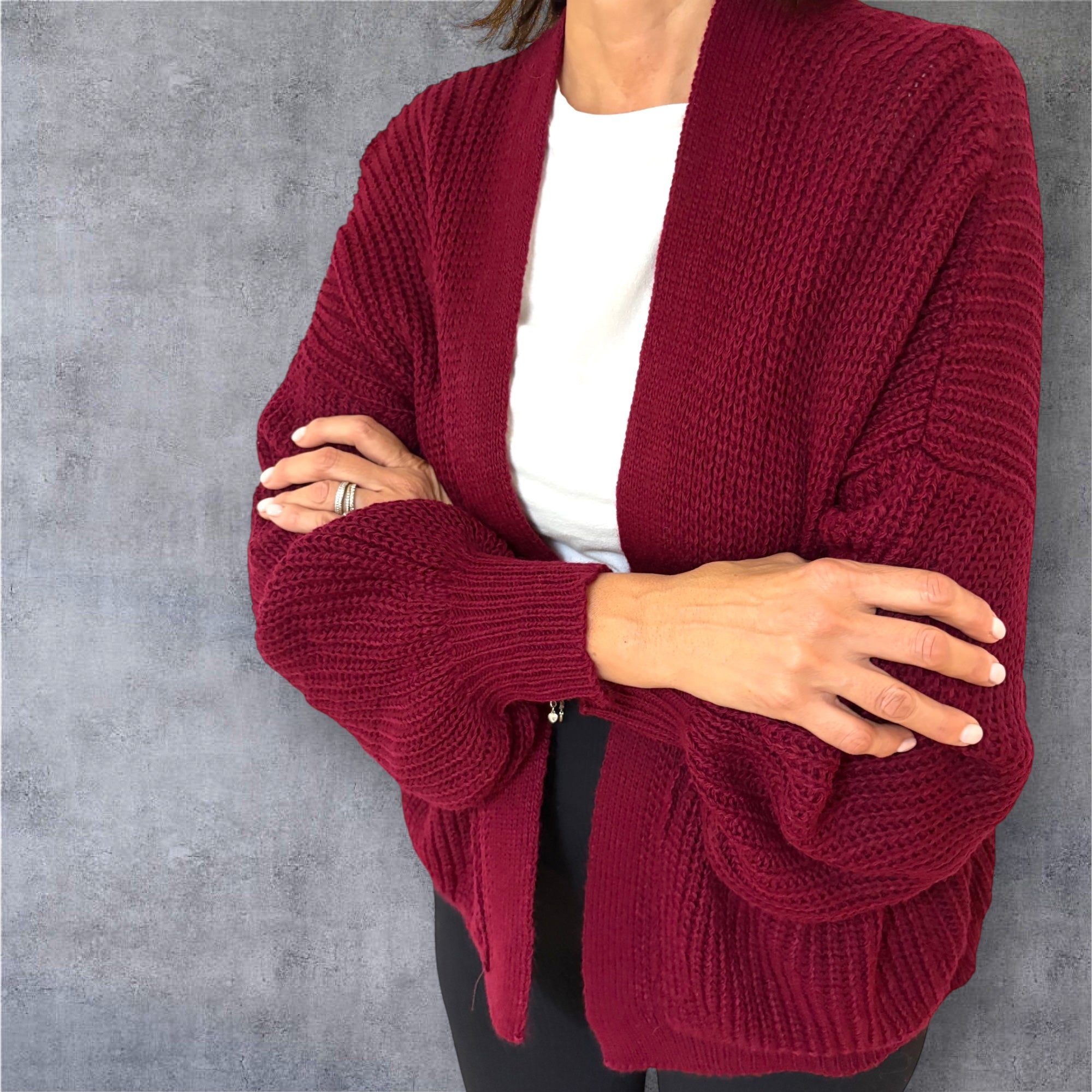 Cardigan Donna Maglia - BORDEAUX