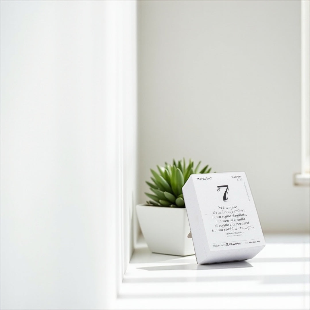 Calendario Filosofico 2026 - A7 MIDI  7,4x10,5 cm - con Supporto in Cartone