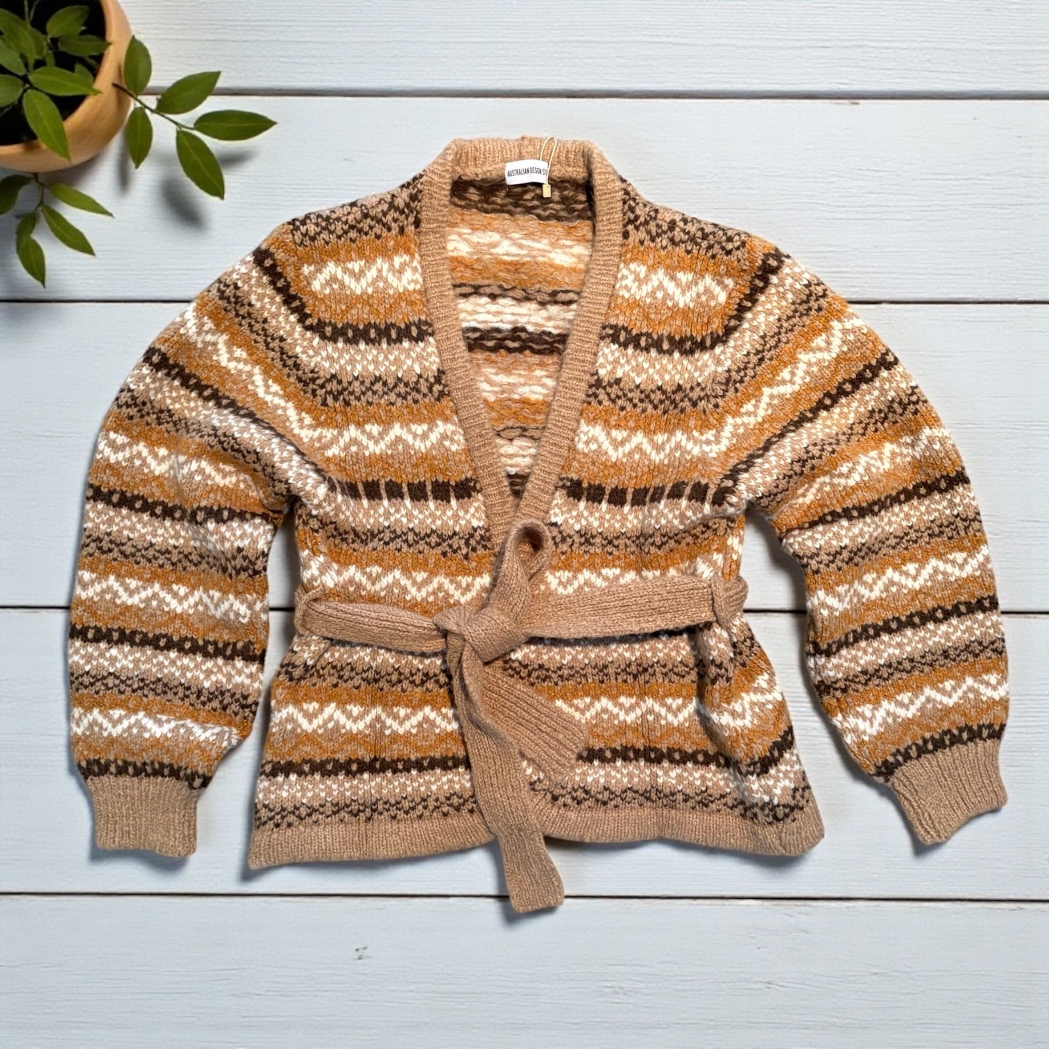 Cardigan Australian Jacquard - CAMEL