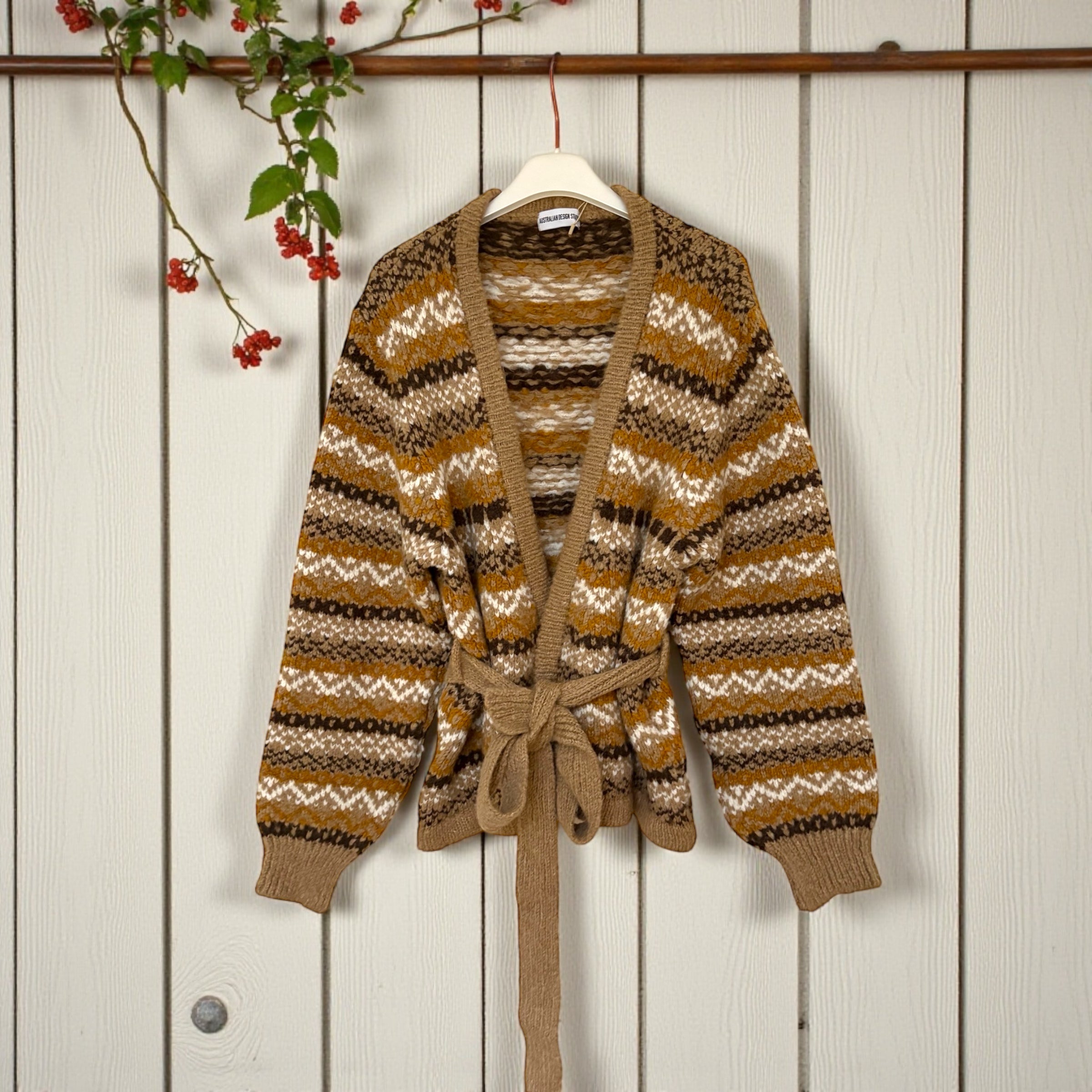 Cardigan Australian Jacquard - CAMEL