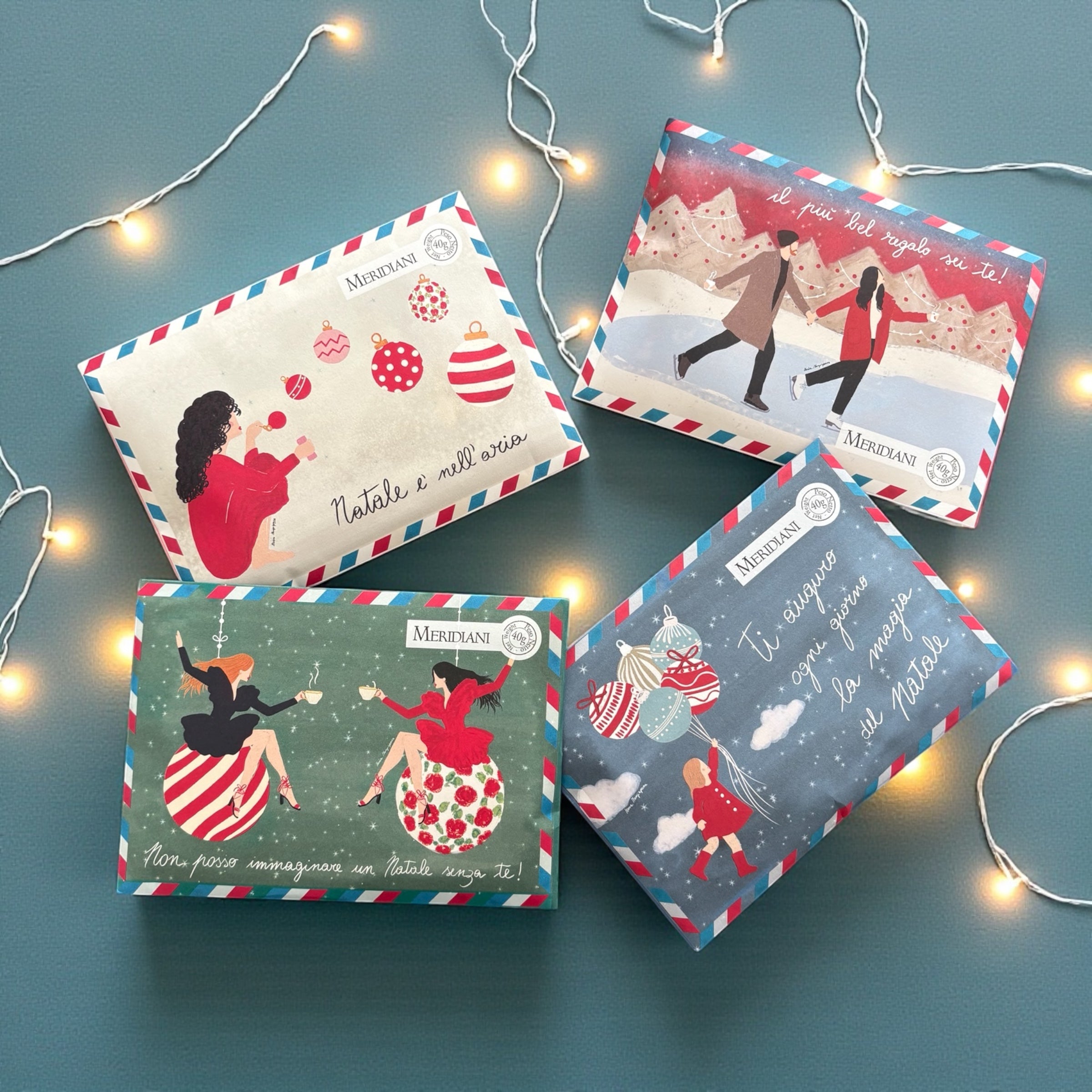 Set 4 BUSTE DEDICATE NATALE - Miscele di Té per Infusione