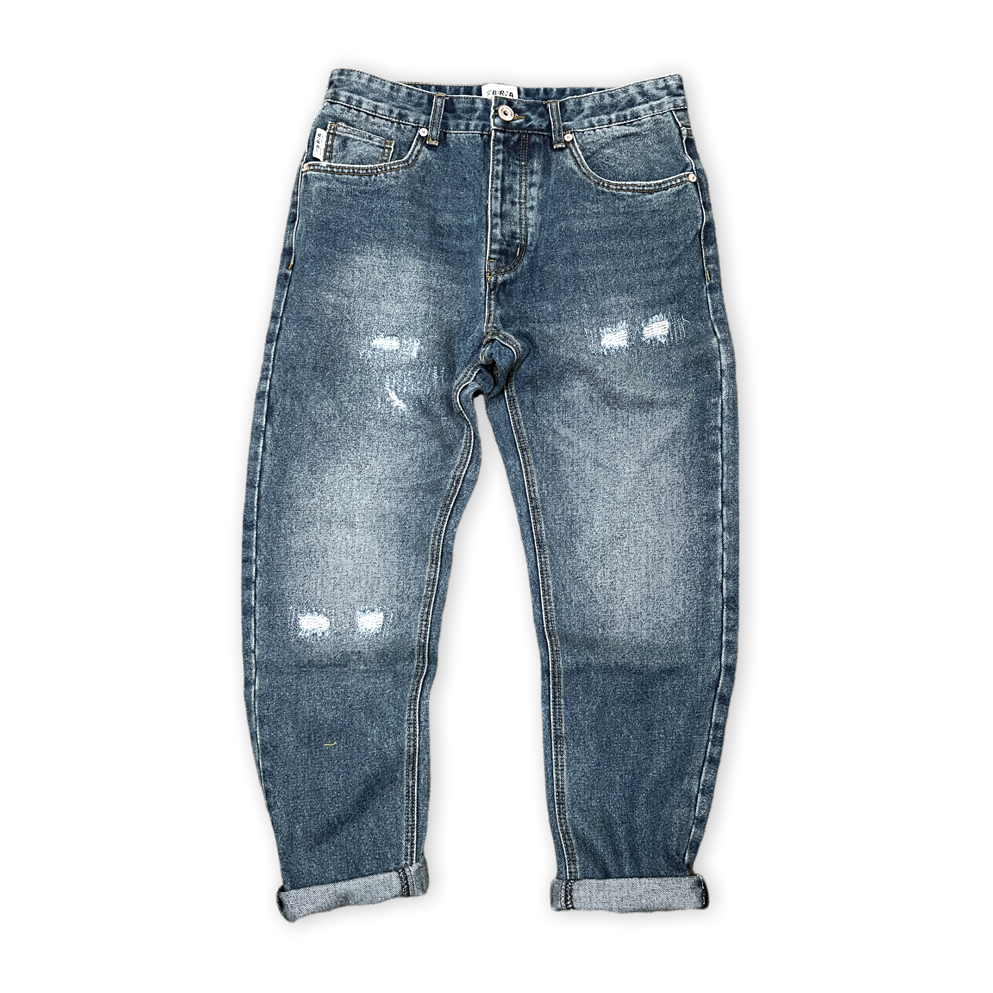 Jeans Uomo Cropped Stone Washed