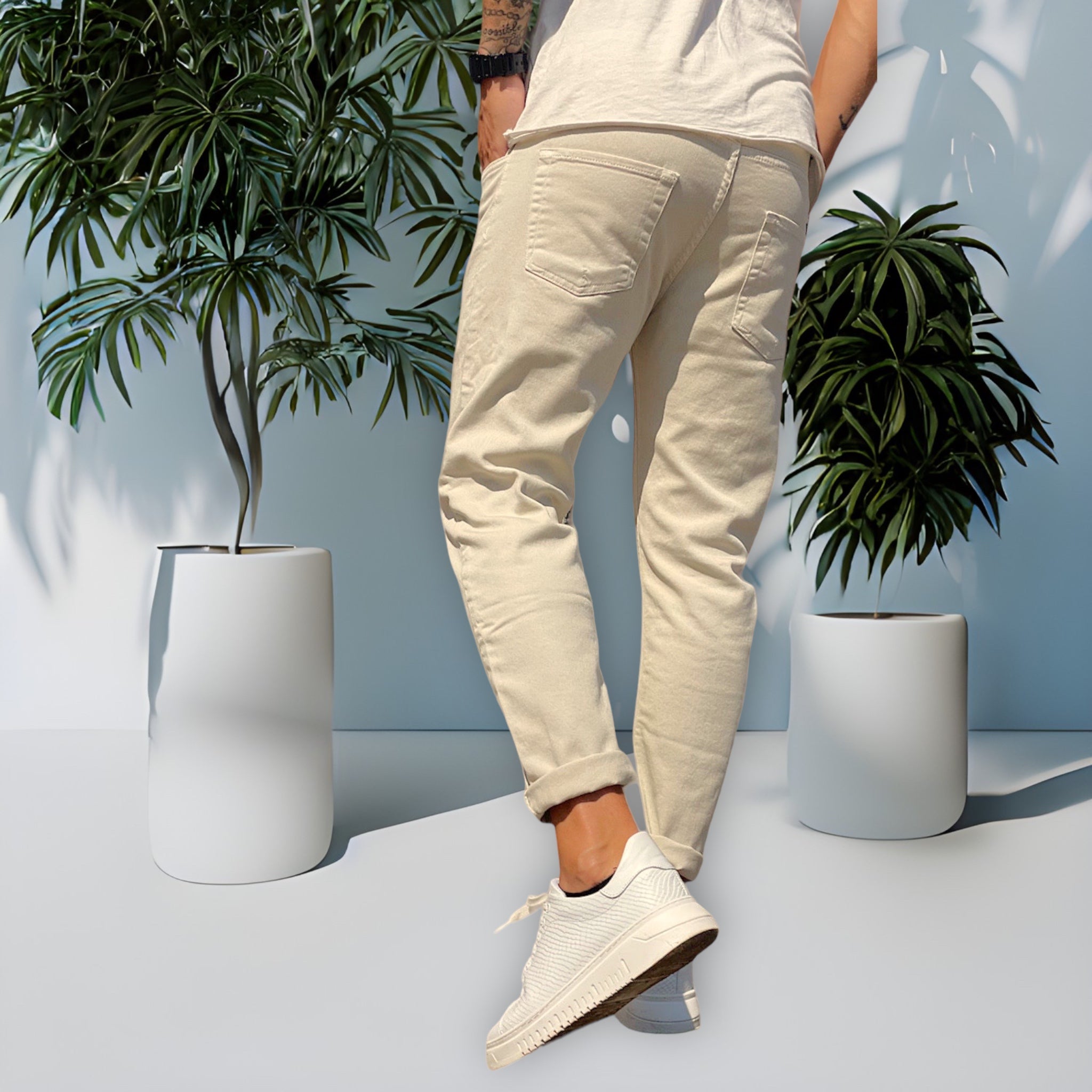 Jeans DSQ VELA Abrasioni Beige
